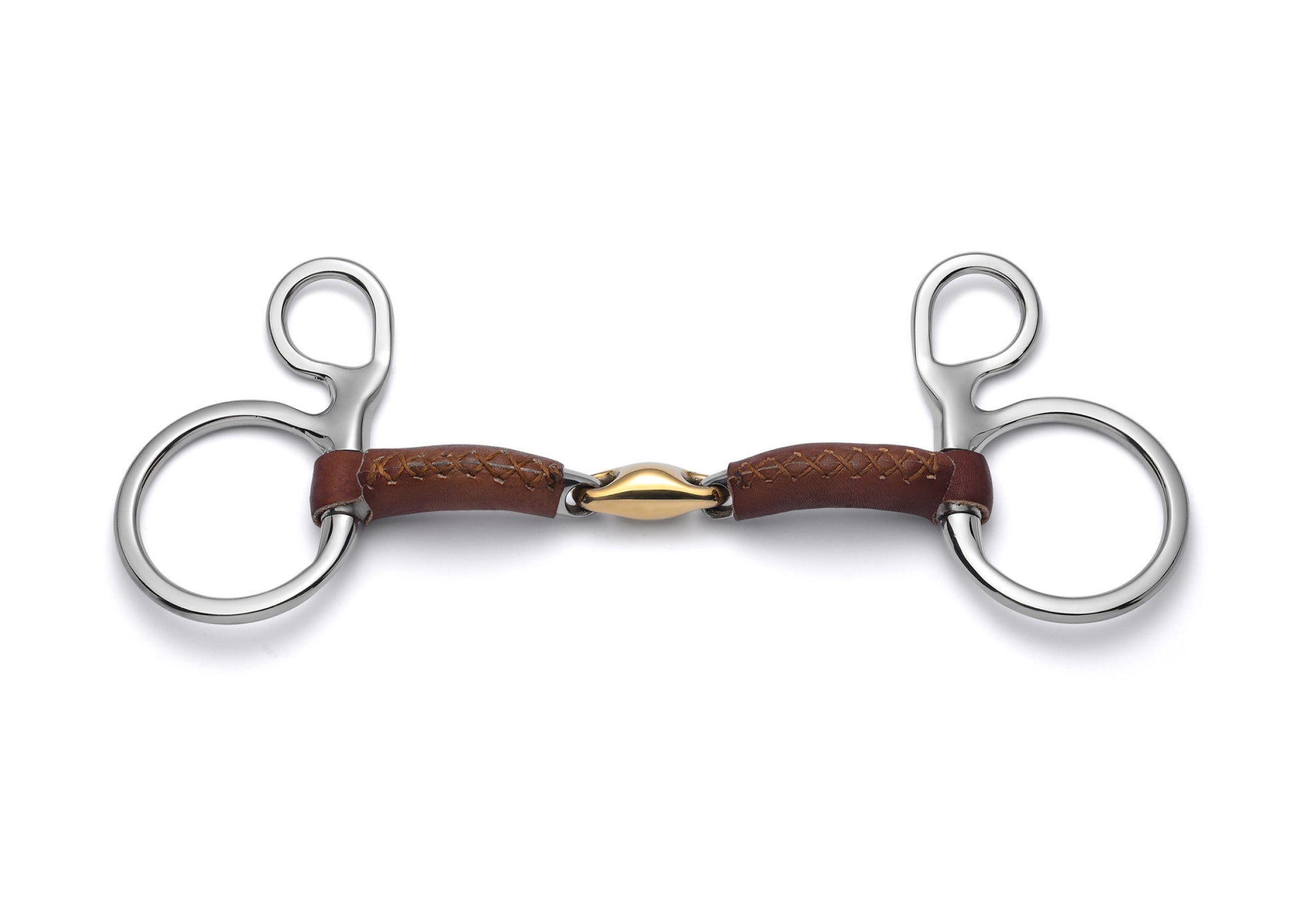 Baucher Lozenge Leather Covered Snaffle - Cavalon