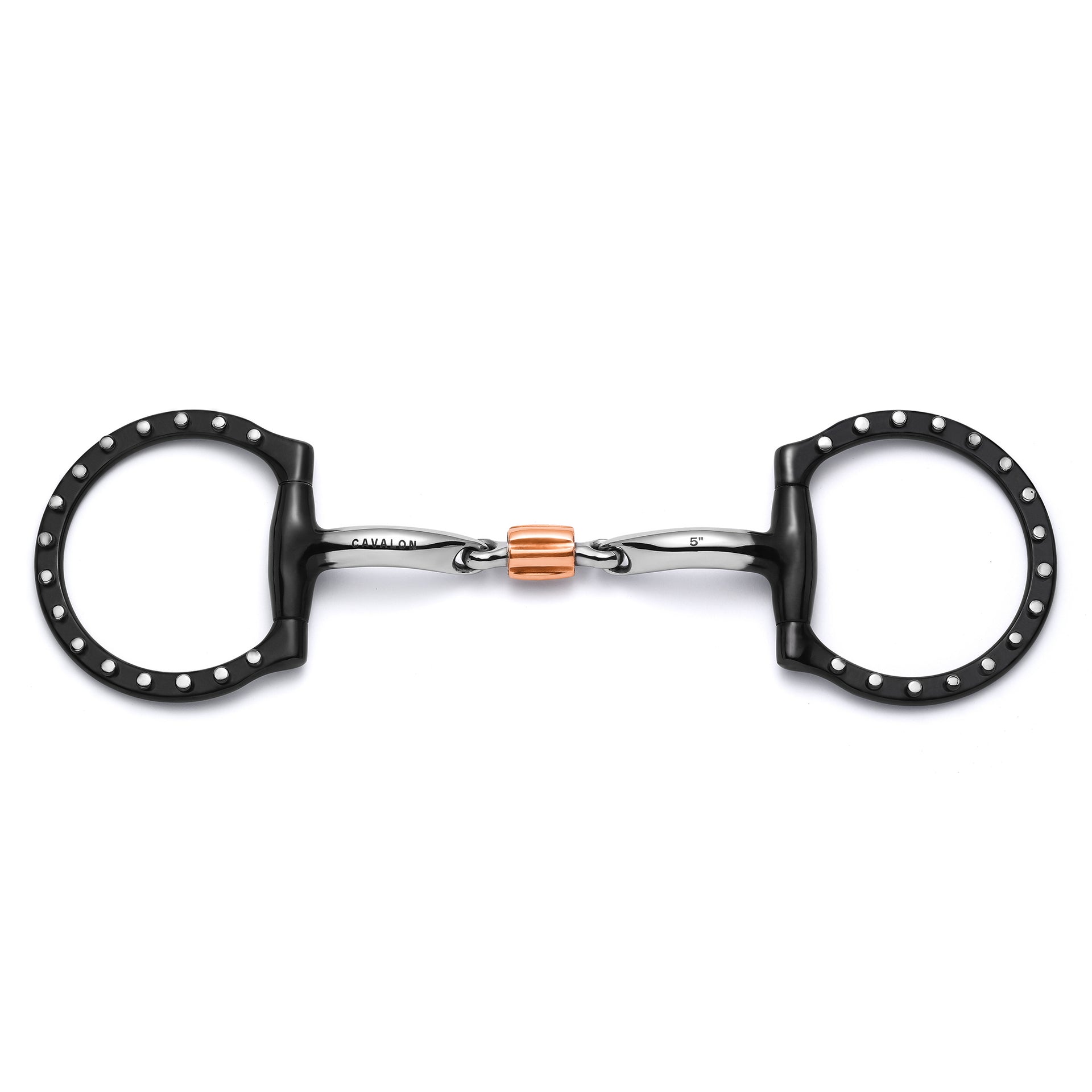 Cavalon D-Ring 3-Piece Cricket Roller Silver Dotted Snaffle Bit