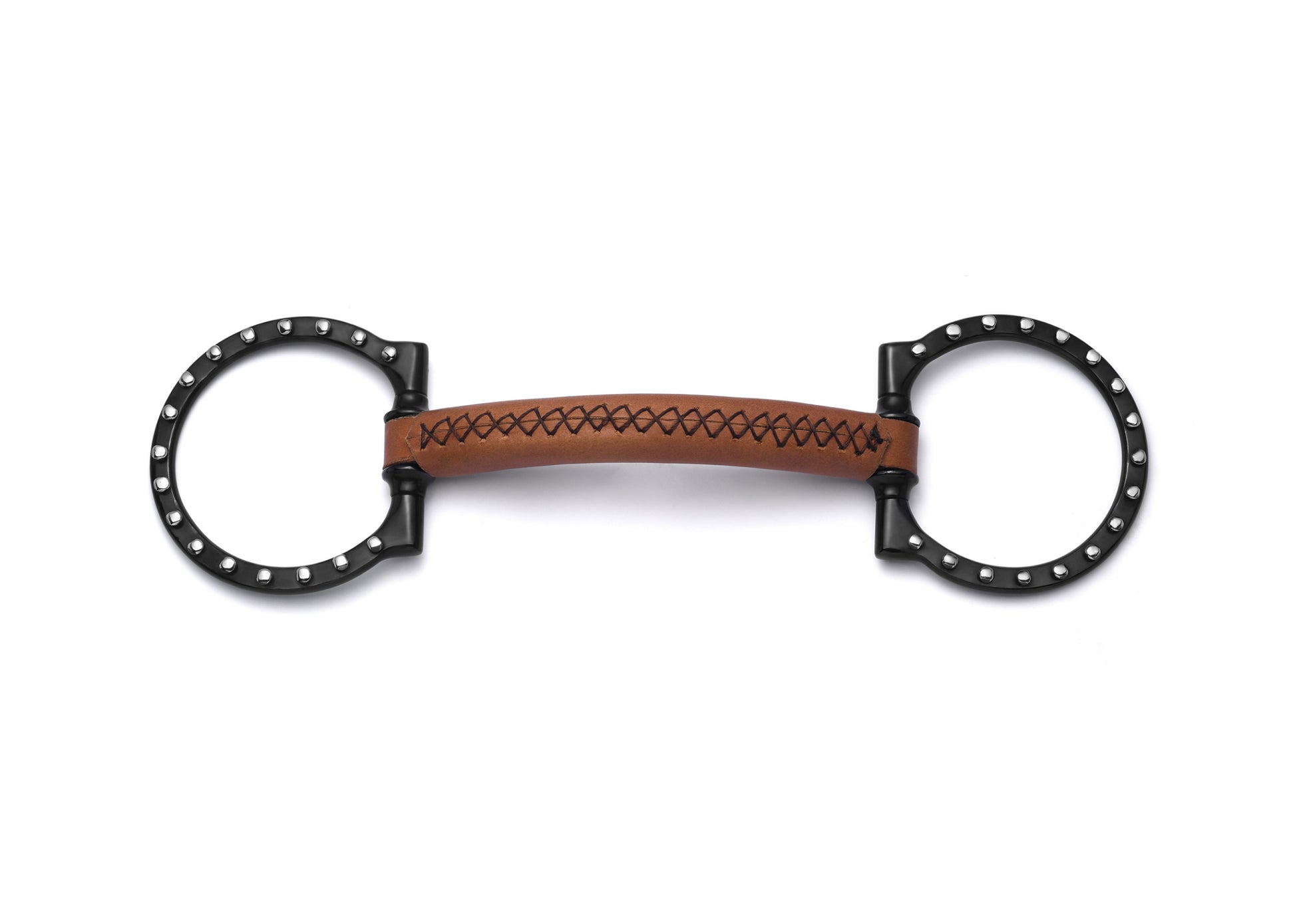 D-Ring Soft Leather Silver Dotted Snaffle - Cavalon