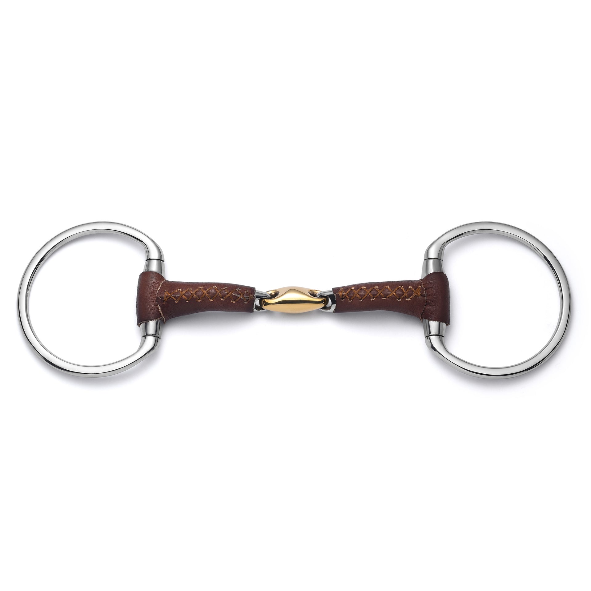 Cavalon Eggbutt Lozenge Leather Covered Snaffle Bit