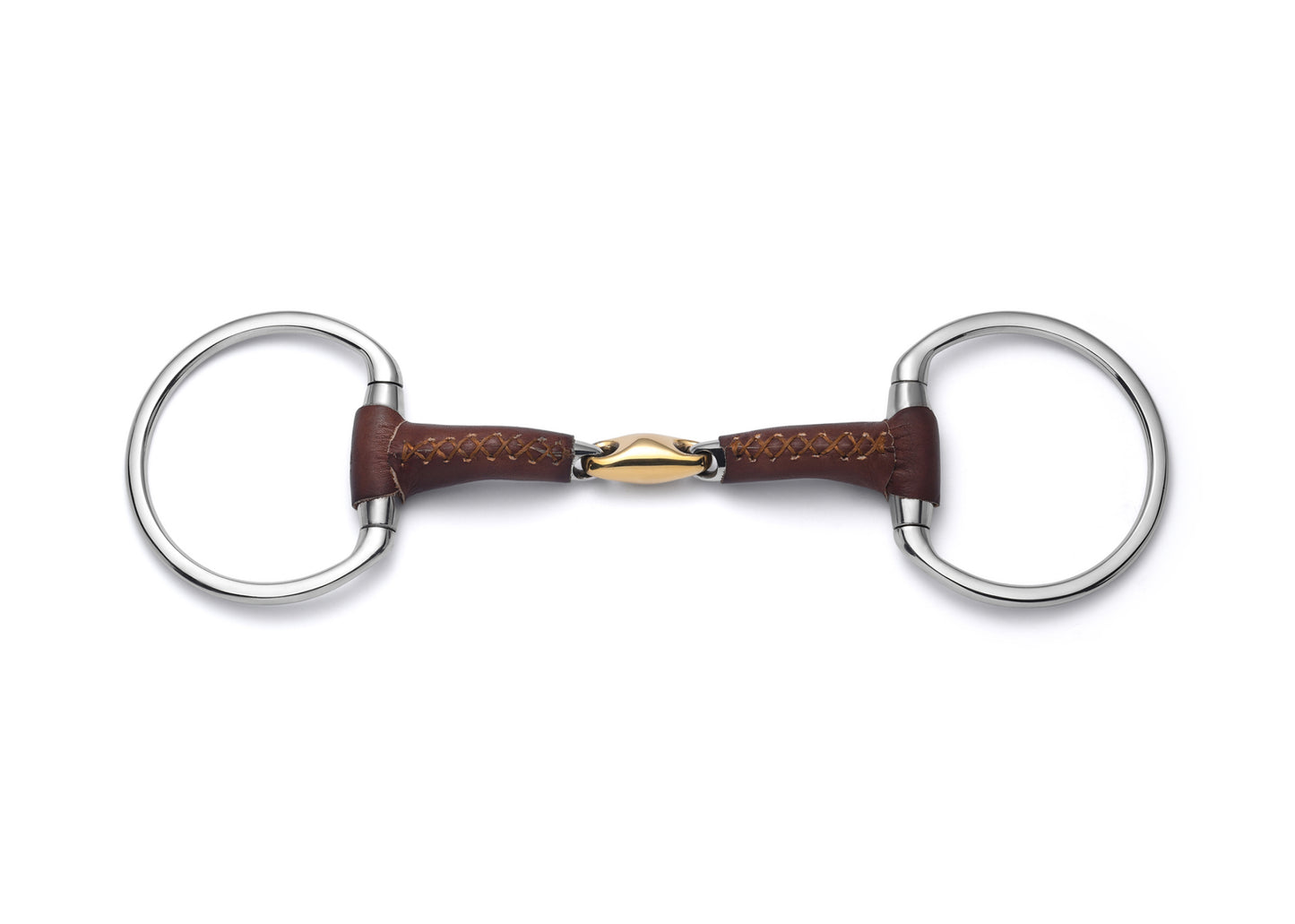 Eggbutt Lozenge Leather Covered Snaffle - Cavalon