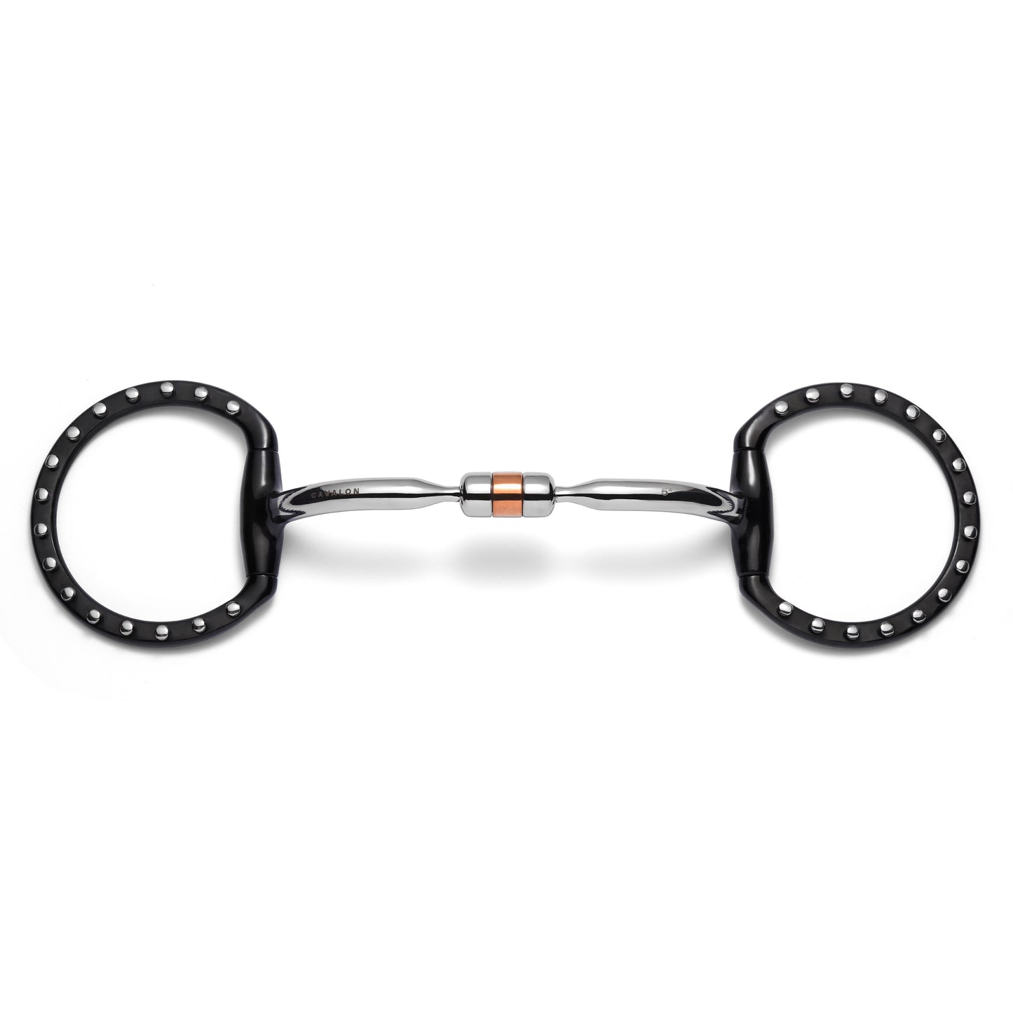 Cavalon Eggbutt Capsule Silver Dotted Snaffle Bit