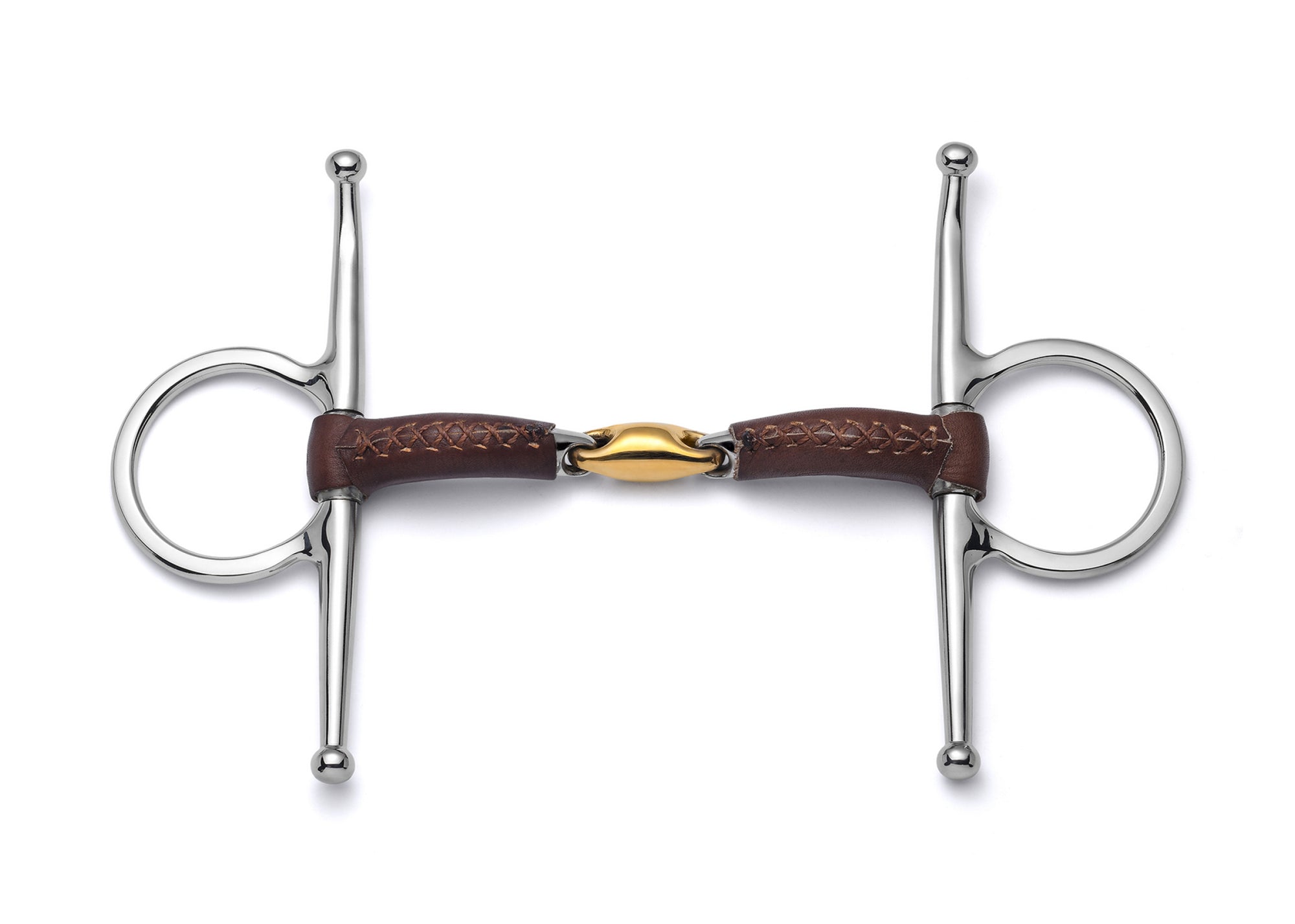 Full Cheek Lozenge Leather Covered Snaffle