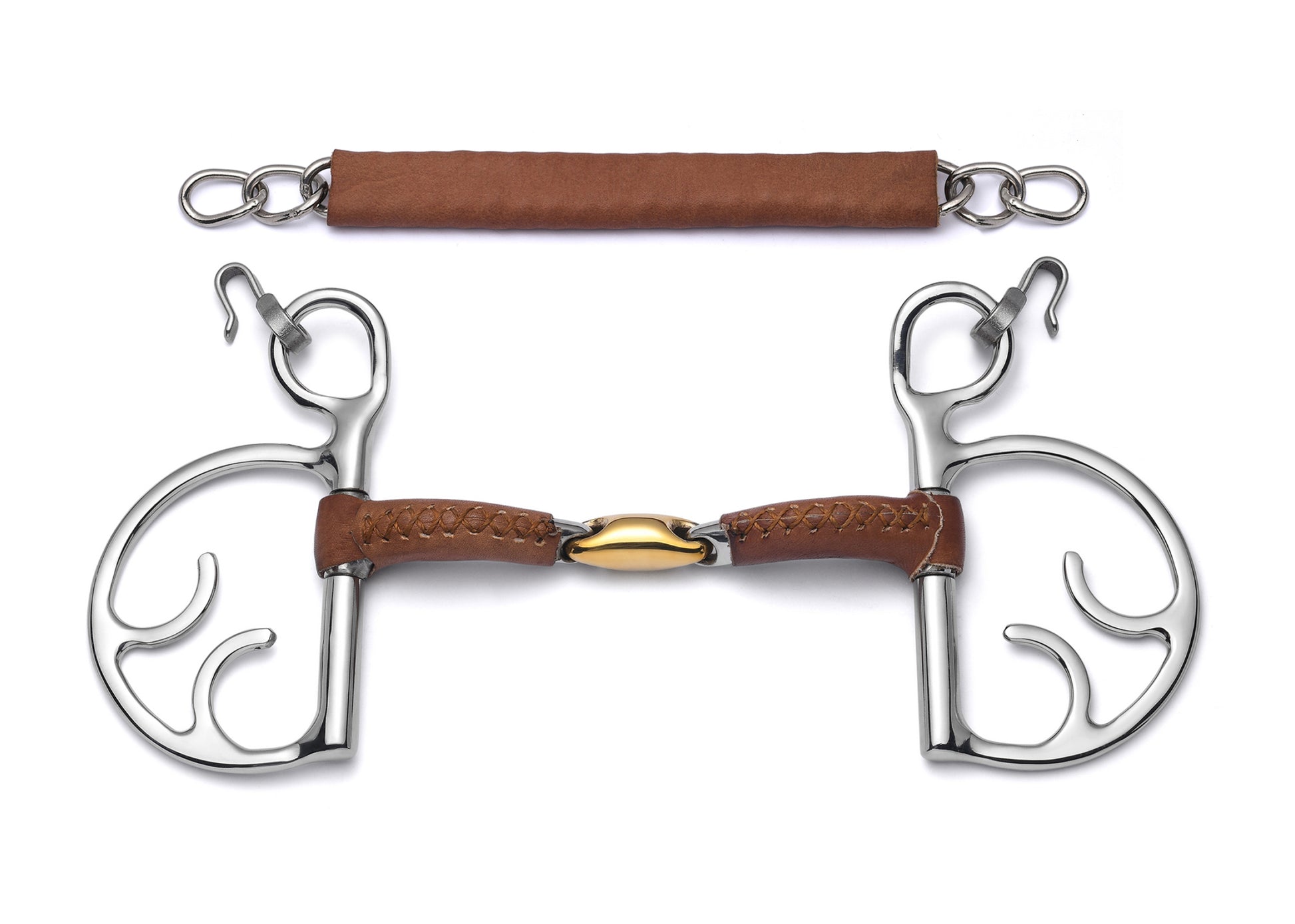 Kimberwick Lozenge Leather Covered Snaffle - Cavalon