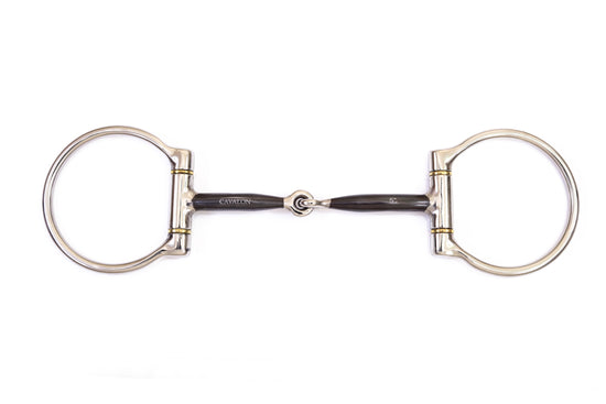 Cavalon Western D Ring Sweet Iron Snaffle Bit with Copper Inlays