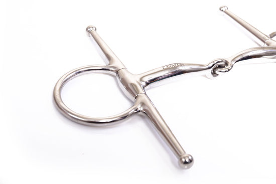 Cavalon Full Cheek Stainless Steel Curved Mouth Snaffle Bit