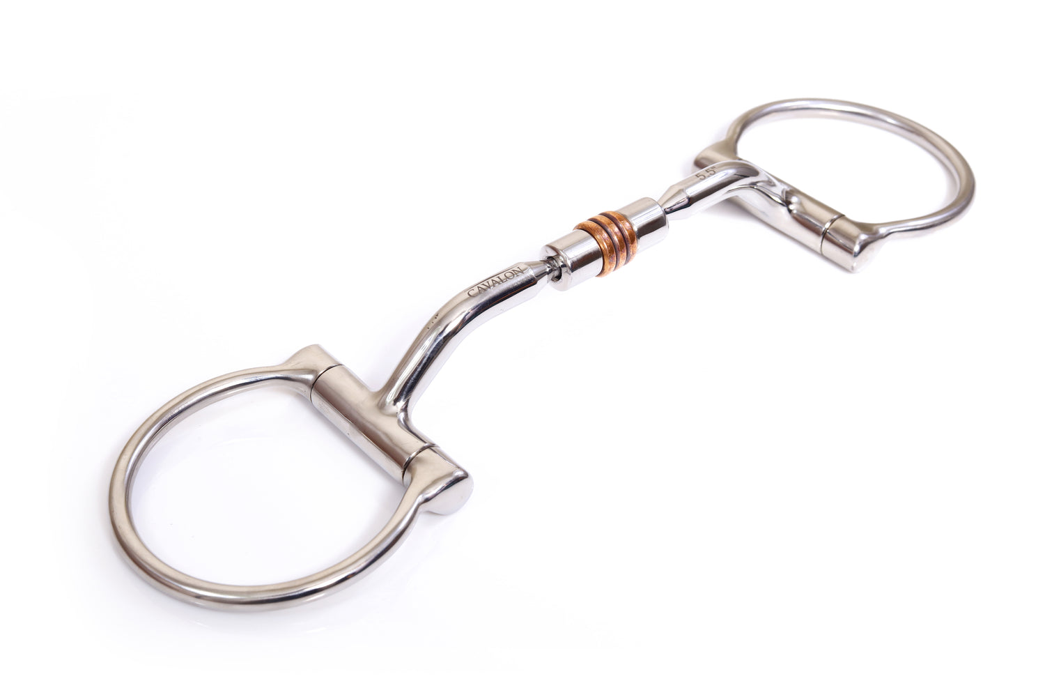 Cavalon D Ring Comfort Snaffle Bit with Copper Rollers