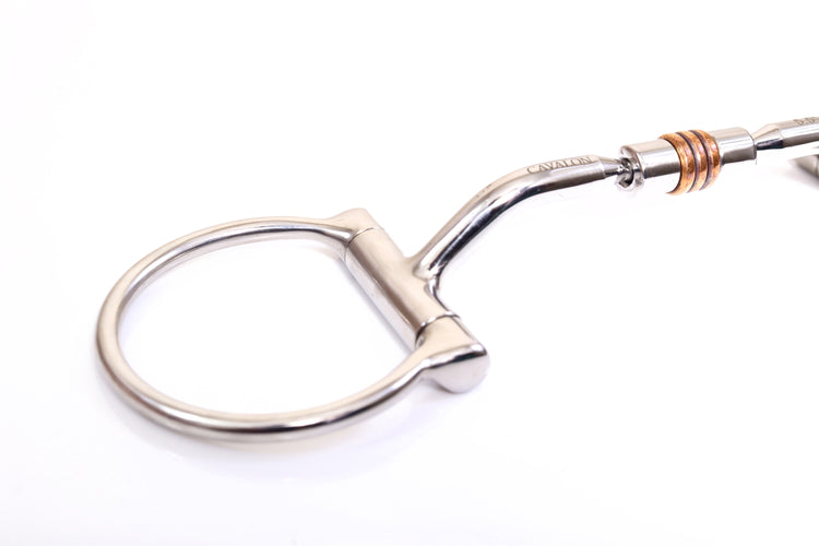 Cavalon D Ring Comfort Snaffle Bit with Copper Rollers