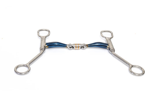Cavalon Western Shank Blue Sweet Iron with Copper Inlaid Lozenge Link