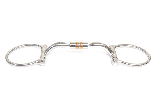 Western D Ring Comfort Mouth Snaffle with Copper Rollers