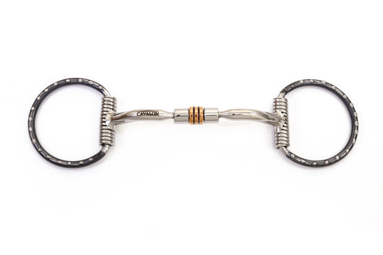 Cavalon Western Dotted Cheeks Comfort Snaffle Bit with Copper Rollers