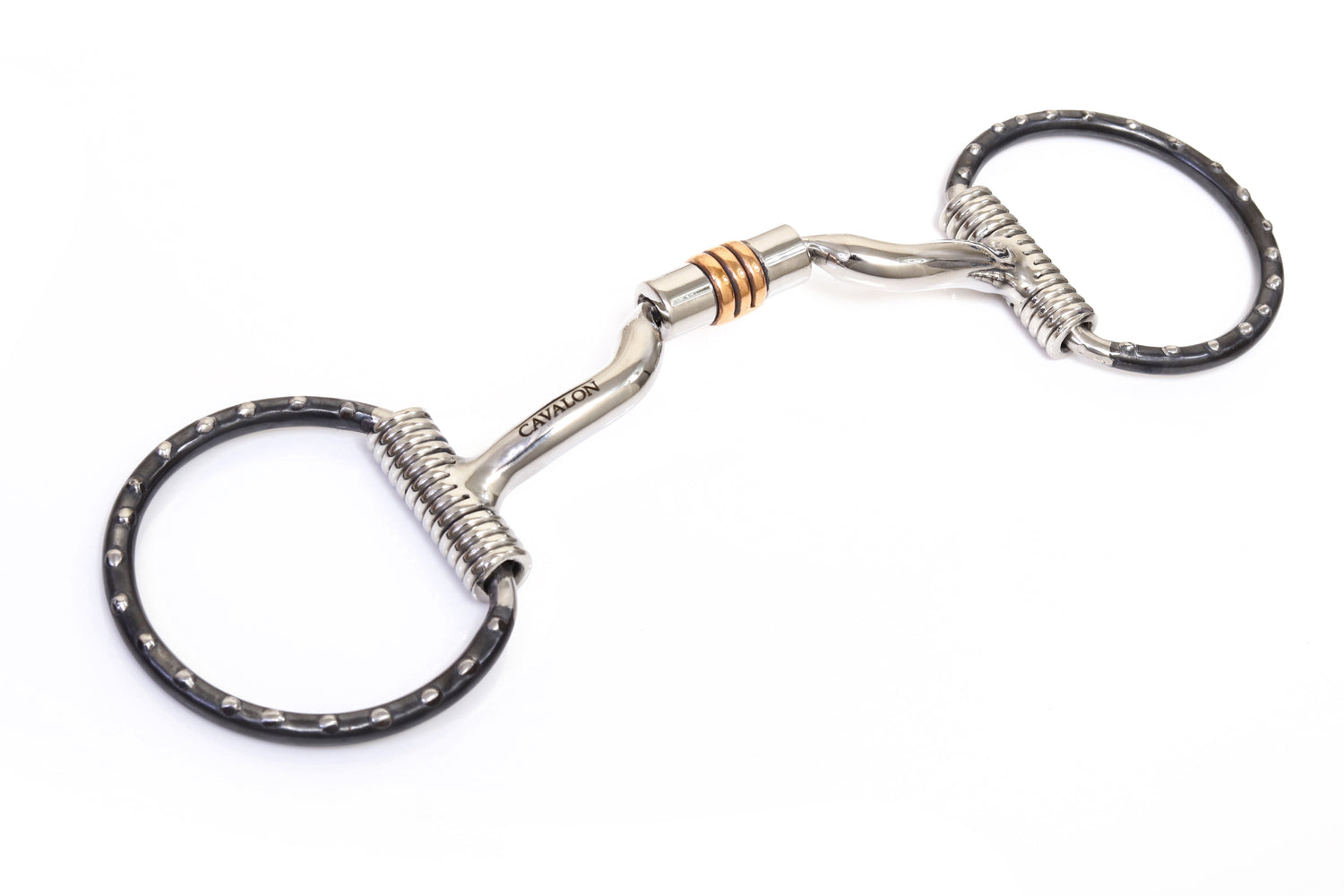 Cavalon Western Dotted Cheeks Low Port Comfort Snaffle Bit with Copper Rollers