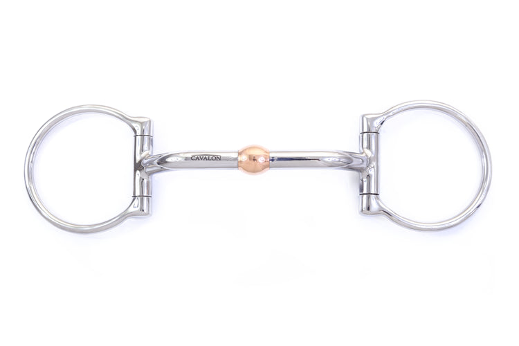 Western D-Ring Gaited Snaffle Horse Bit with Rolling Copper Bulb