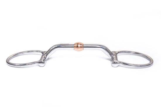 Western D-Ring Gaited Snaffle Horse Bit with Rolling Copper Bulb