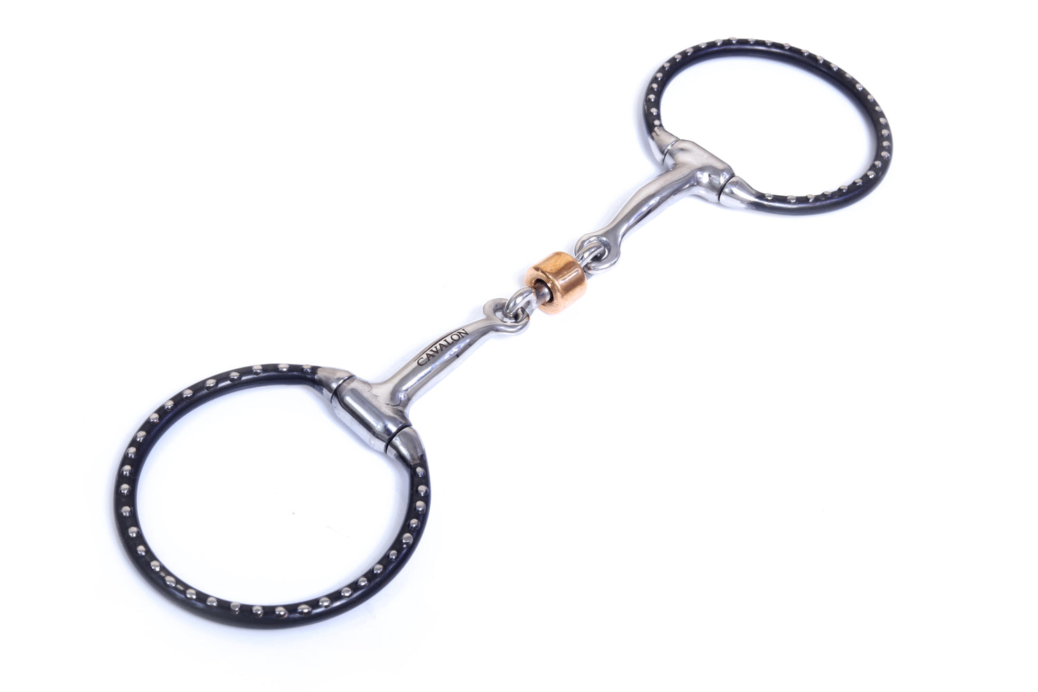 Western D-Ring Barrel Snaffle Bit with Copper Rollers - Cavalon
