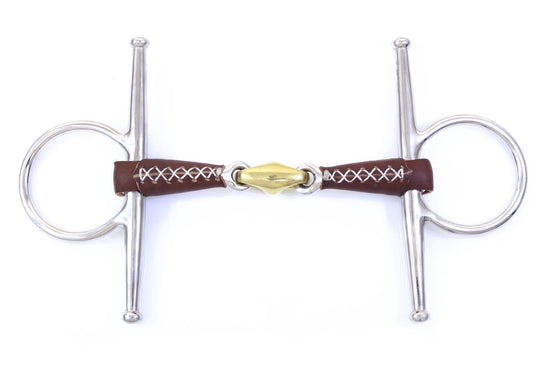 Full Cheek Leather Covered Snaffle Horse Bit with Lozenge